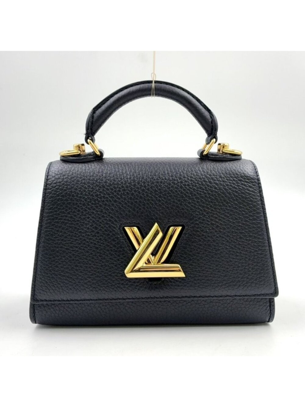 Louis Vuitton Twist One Handle PM Leather Black Handbag Gold